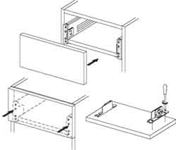 Разметочный шаблон для фиксатора фасада мебельных ящиков.