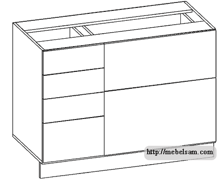 Шкаф с выдвижными ящиками - Изготовление простой кухни